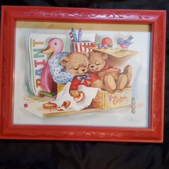 VTG / C. HANSON TEDDY BEAR ART - Picture 4 of 9